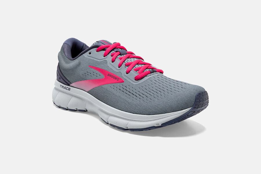 Brooks Running Shoes - Trace Road Womens - Grey/Pink - RNG-926714